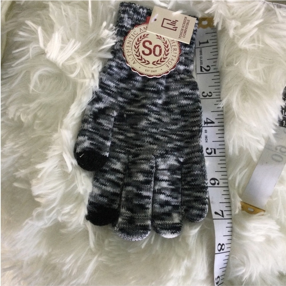 SO magic style knit gloves Woman's Juniors black ivory & Spacedye set - Picture 10 of 16